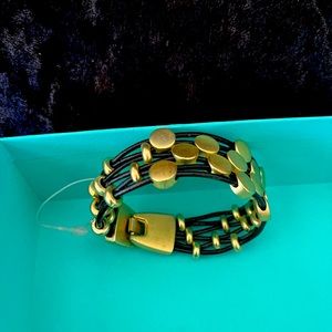 Unisex black and gold bracelets